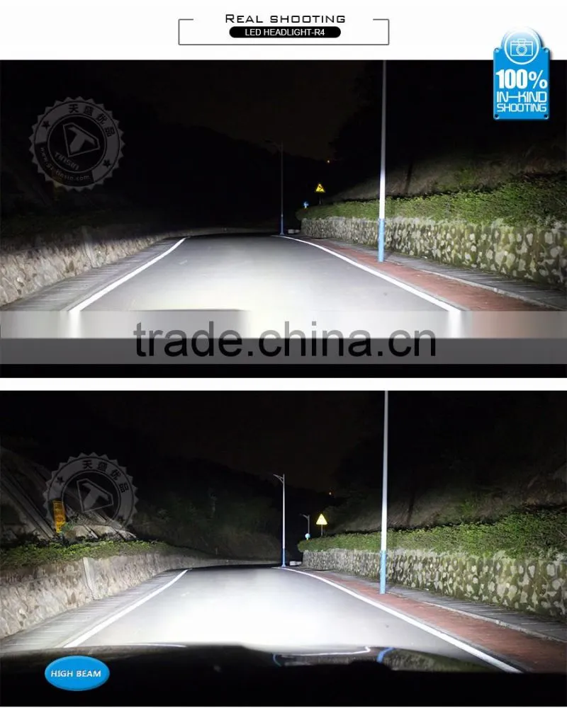 Tinsin upgrade R3 latest style led headlight replace xenon h4 and h4 halogen xhp70 led headlight bulbs h4