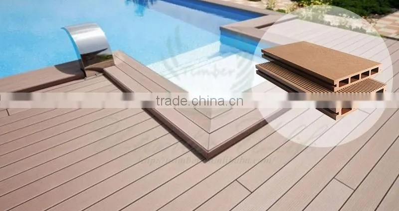 WPC composite decking with clips for pools