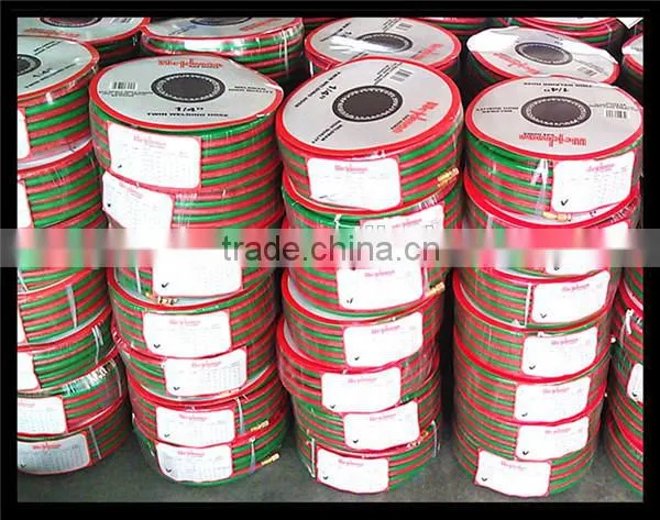 ID1/4'' x50FT Rubber twin Line welding hose with adapters for gas soldering, cutting