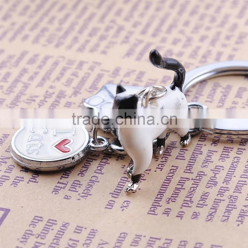 Wholesale zinc alloy hand-drawn gifts patrol cat keychain