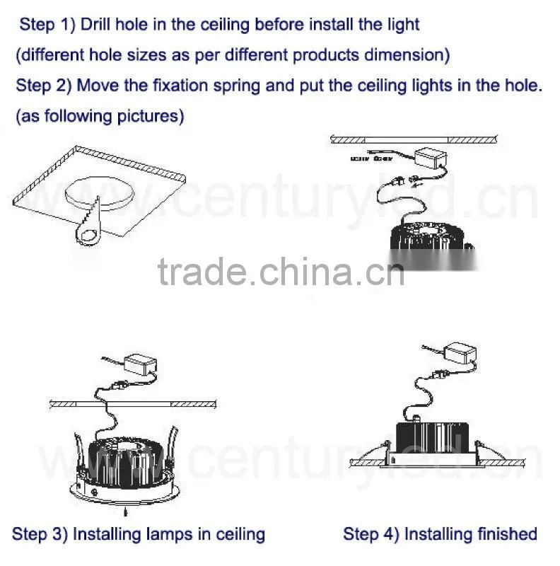 High output commercial led downlights with 150mm cut out