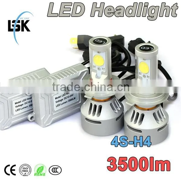 New arrival !!! Lanseko factory direct newest 4s h4 led headlight bulbs with 7000lm per set