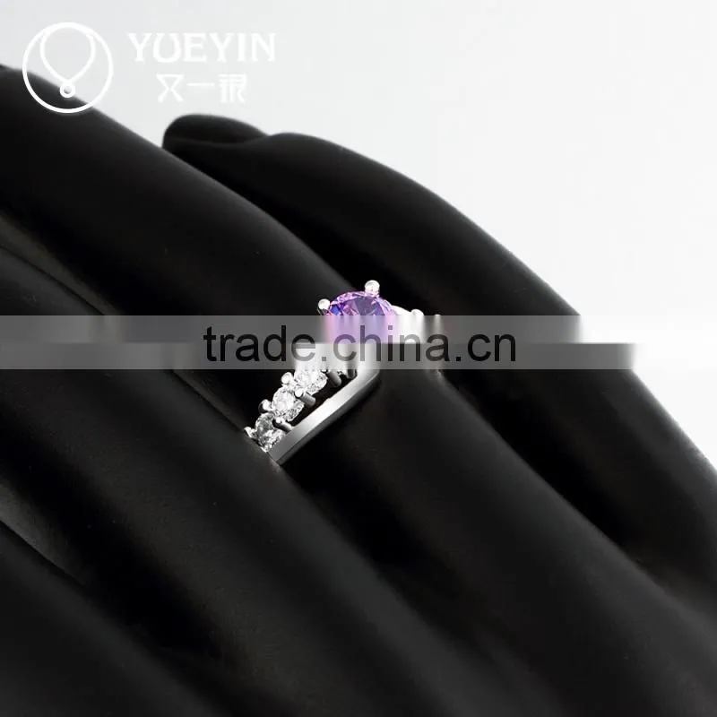 Popular mixed order zircon with diamond elegant finger ring