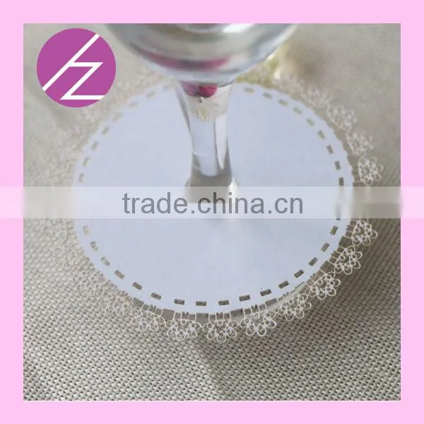 Haoze Laser Cut Place Card on the Bottom of Wine Glass WC-1 for Party Wedding
