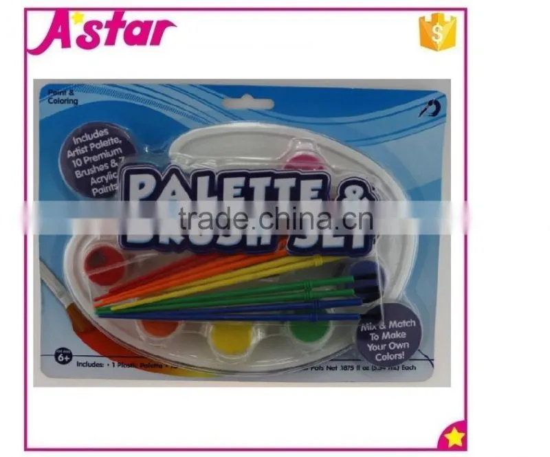 Pallette & Brush set with 7colors acylic paint