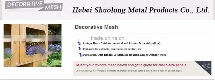 Green mesh fabric for architectural use metal mesh cloth