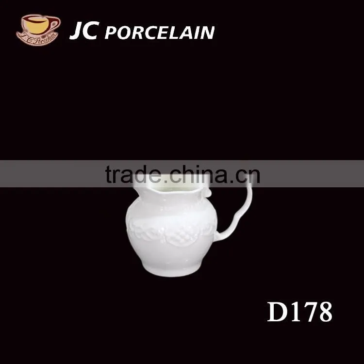 European white embossed ceramic milk pot Tableware coffee tea essential gifts