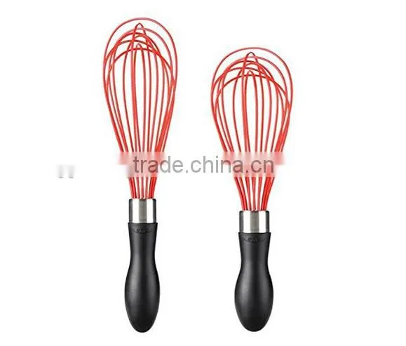 Hot sale FDA and LFGB silicone whisk Silicone Kitchen Utensils for Blending, Whisking, Beating & Stirring