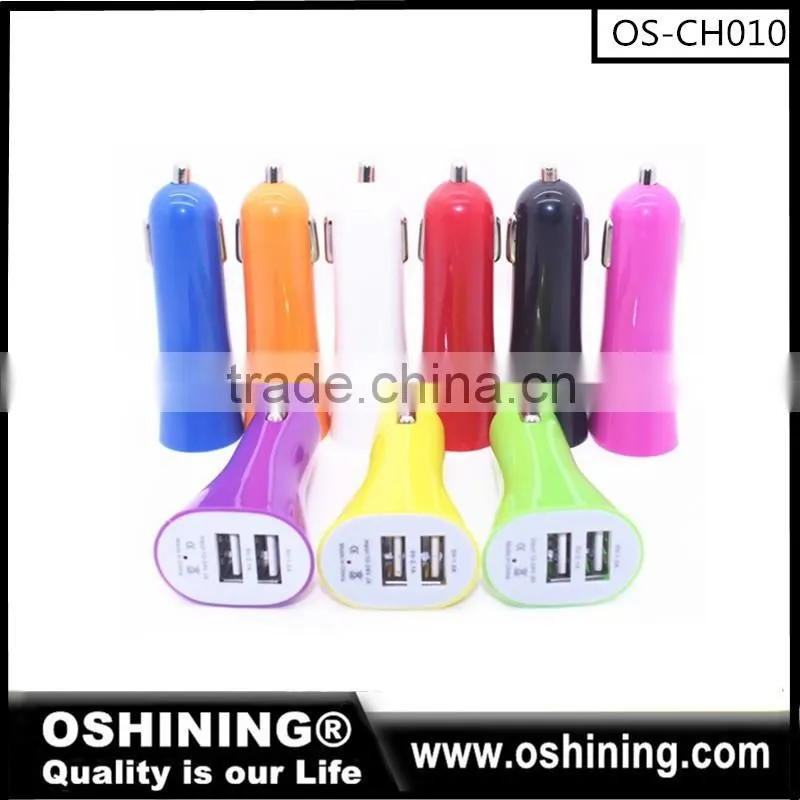 Top quality smart phone Dual USB Car Charger 2.1A