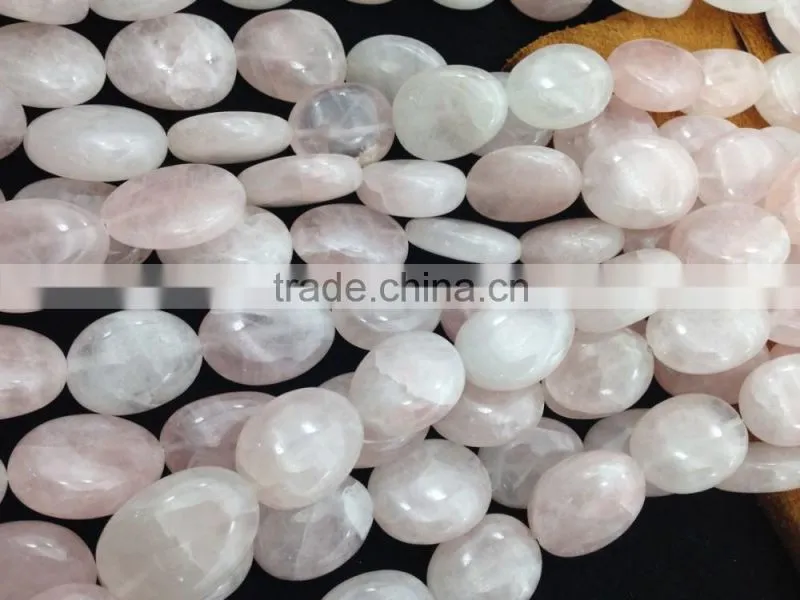Wholesale Semi Precious Gemstone Rose Quartz Oval-shaped Beads