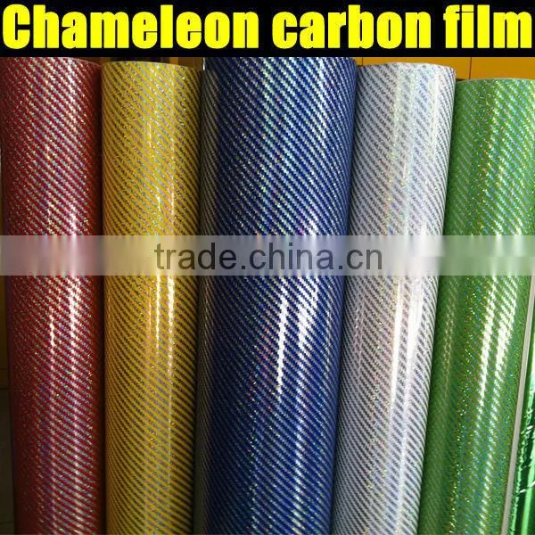 Wholesale high quality Chamelon 3d carbon film with air bubble free 1.52*20m