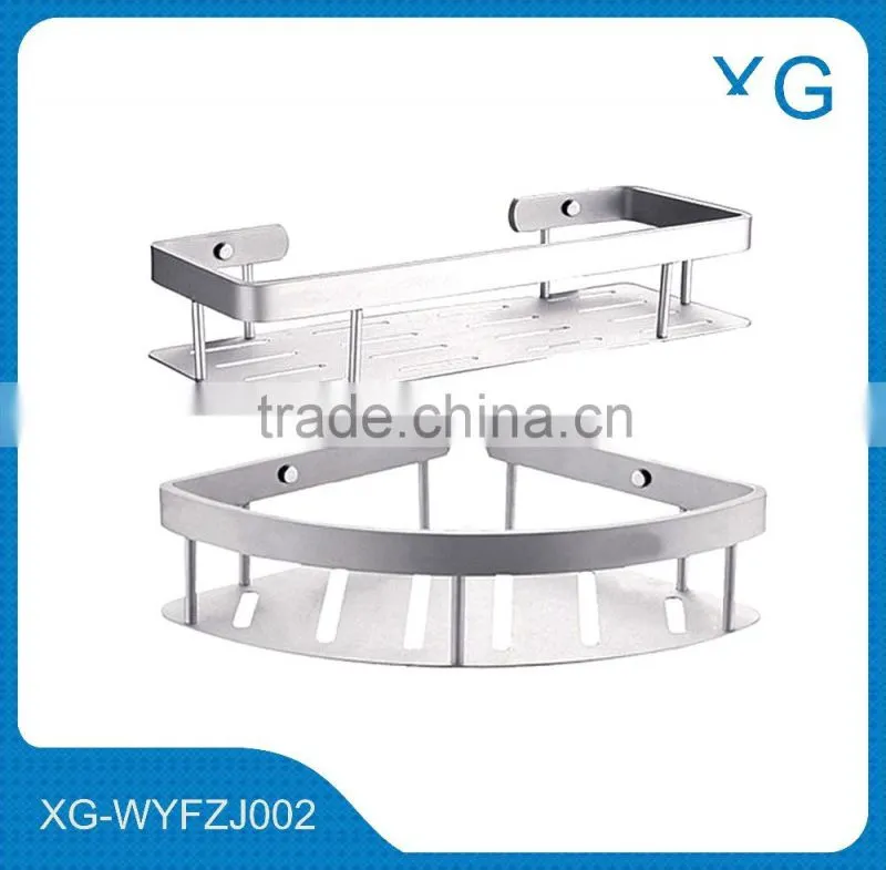 Bathroom wall mounted corner shelves/Hot sale metal chrome bathroom shelf /corner rack