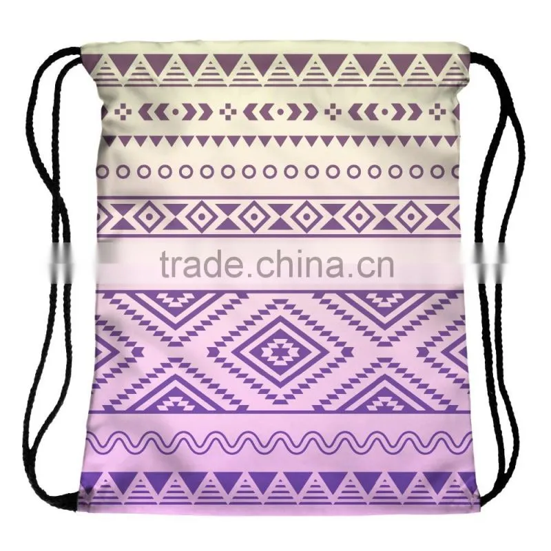 Brand New Hot Sale 3D Printed Aztec Gym Sack Drawstring Bag