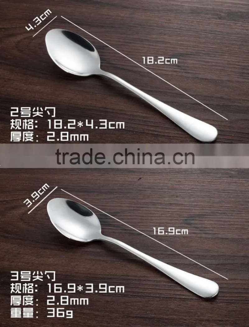 Stainless salad spoon with mirror polishing Factoy directly in Jieyang