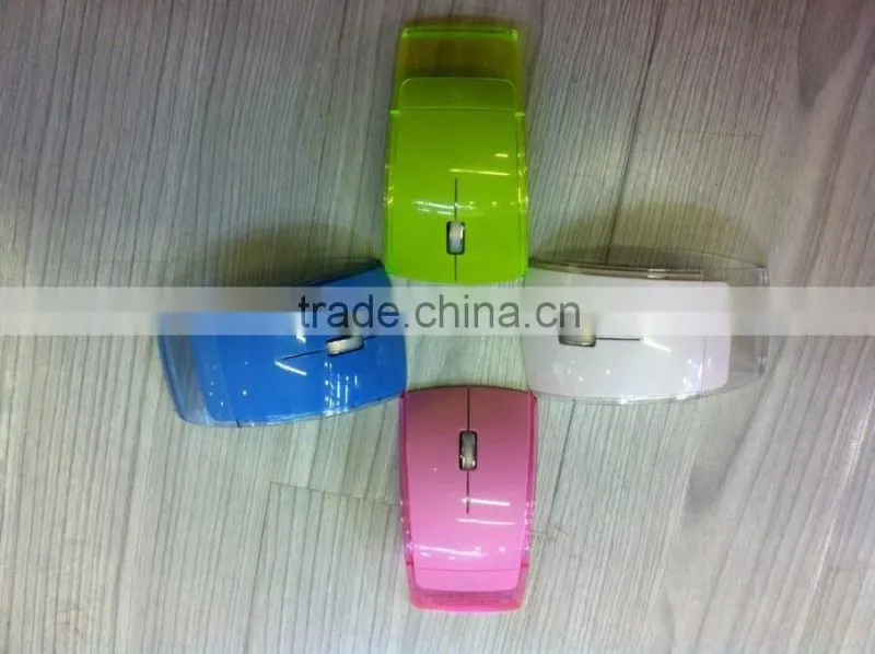Best Selling Usb Mouse Mini Wireless Arc Folding Touch Mouse with Transparent Cover LED Lighting