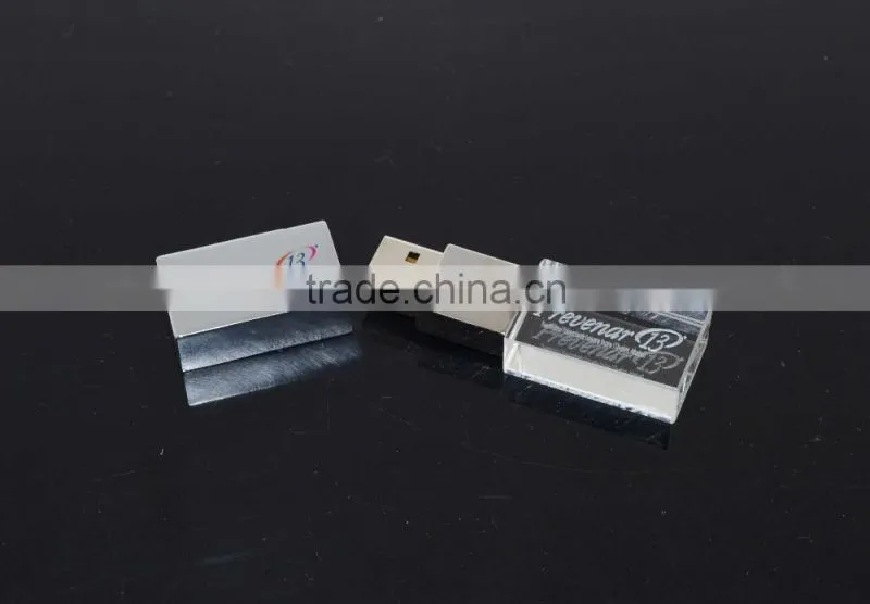 Wholesale Price Pendrive Engraving Laser 3D Logo on Crystal USB Flash Drive USB Disk