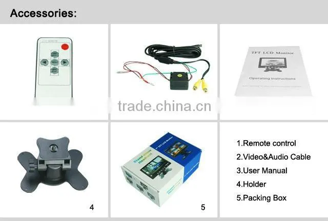 super slim 7 inch car monitor with touch button