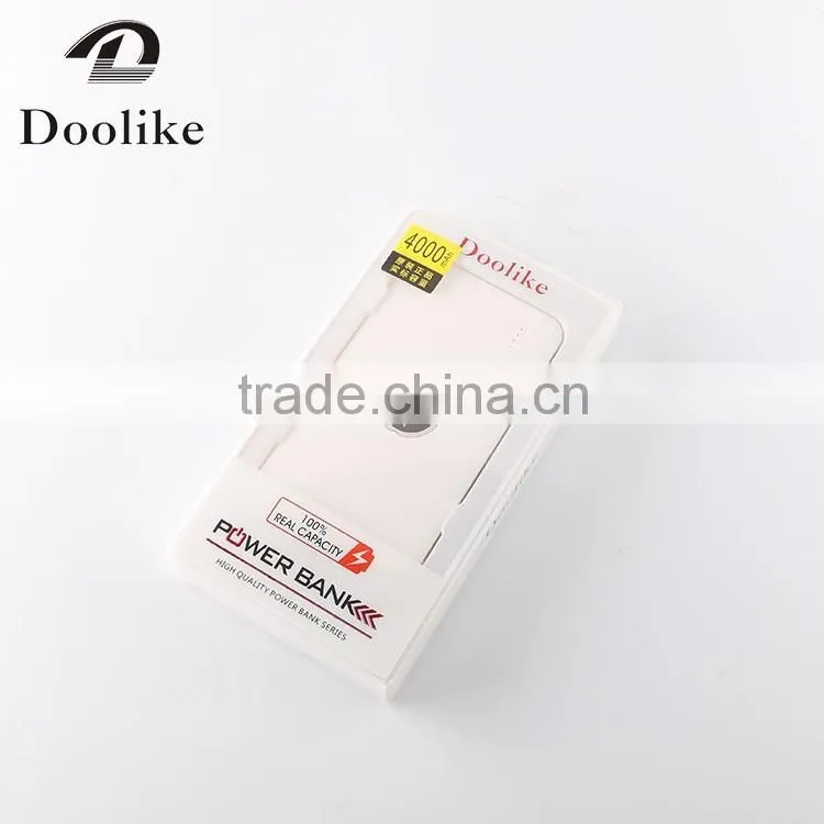 2016 Newest high quality Mobile Power Bank For Phone 4000mA/6000mA/8000mA from Doolike