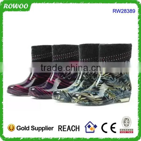 rain boots with collar, long rubber boots, rain boots with fur lining
