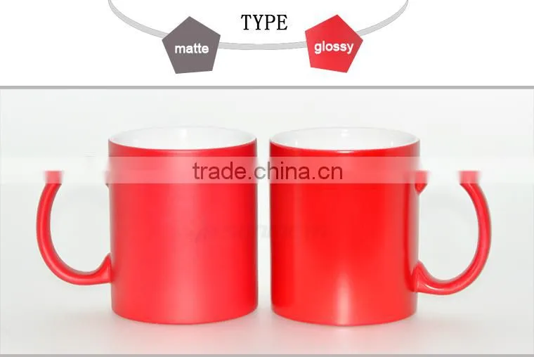 Sunmeta whole sale sublimation matte 11oz color changing magic mug