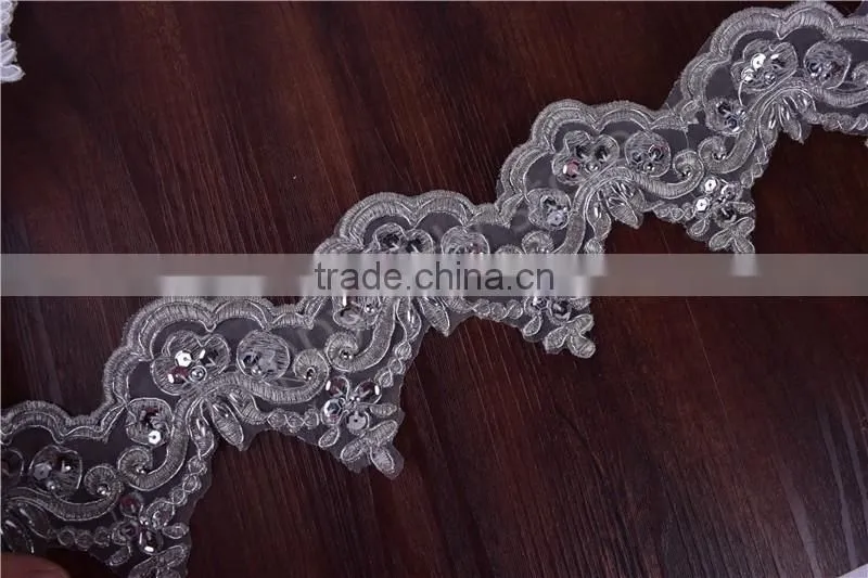 Pearl Beaded & Sequin Bridal ~ Lace Embroidered lace various color Wide:6cm in stock