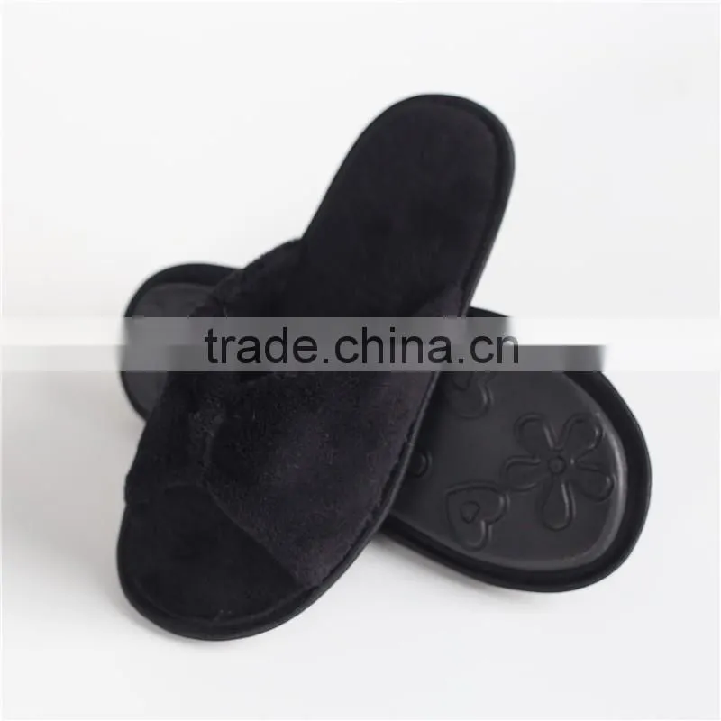 Women jacquard weave coral fleece indoor slipper