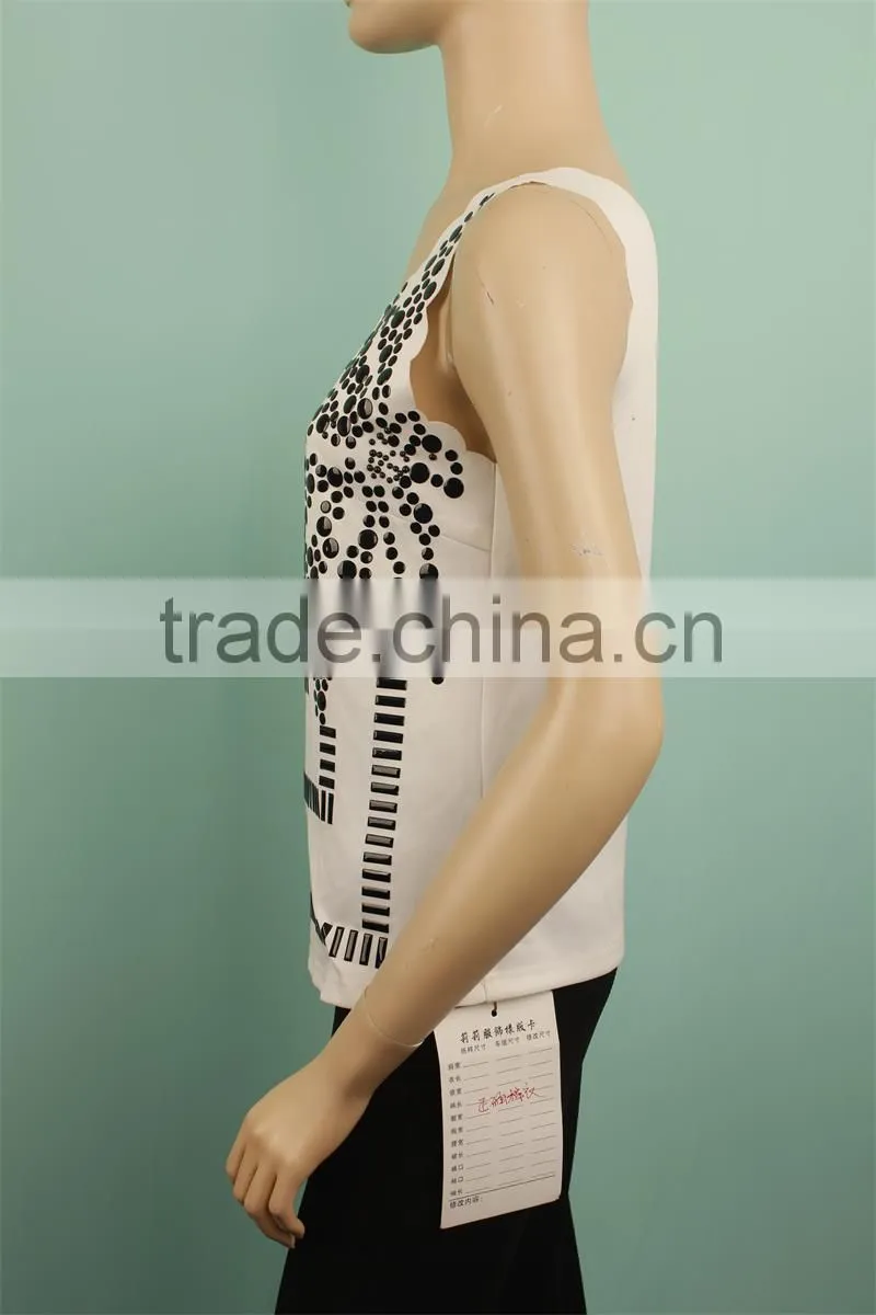 2016 S/S OEM Service Supply Type Iron Stud sleeveless women tank top