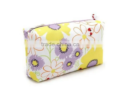 Canvas flower printing travel cosmetic bag set