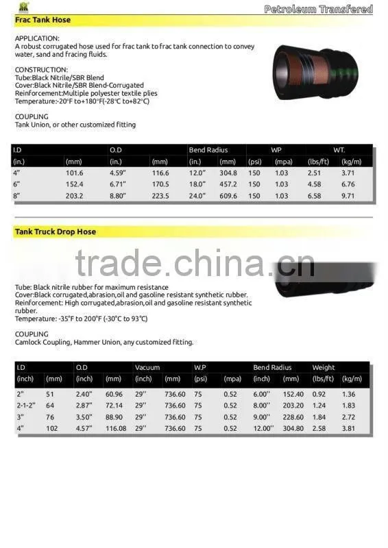 Oil suction rubber hose