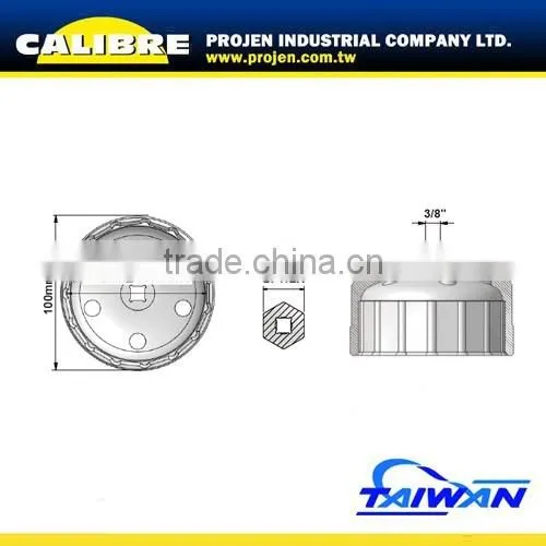 CALIBRE Auto engine tool 15 Flutes x 90.2mm 3/8"Dr oil filter wrench