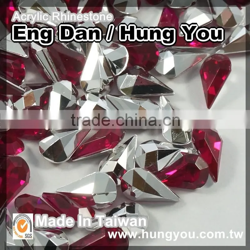 Hot Sales 18x25mm Drop Shaped Point Back Rhinestone For Shoe