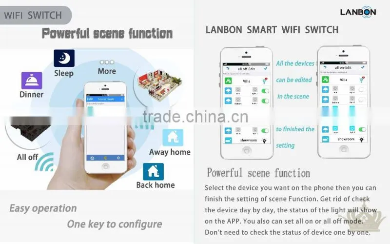 86*86*37mm Wall Mounted Wifi Socket from LANBON for home automation