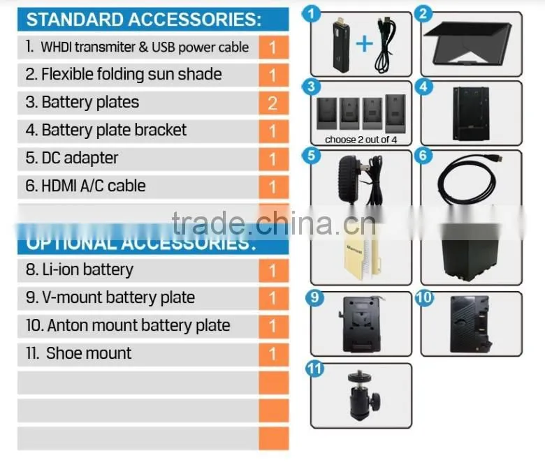 7 inch HD Wireless Monitor Systems with WHDI Technology