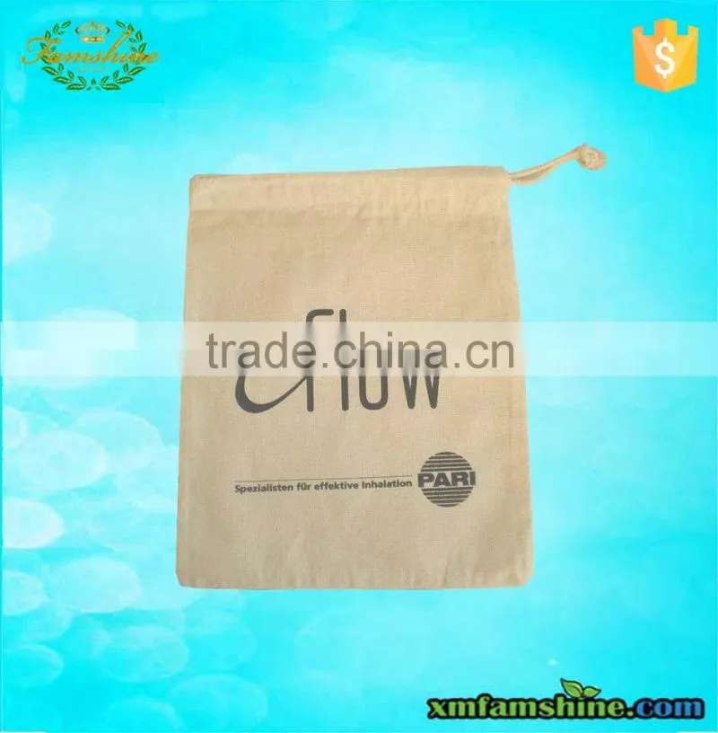 wholesale reusable small cotton calico drawstring bags