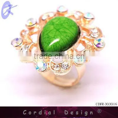 hot sale colour rhinestone dripstone fashion beautiful ring