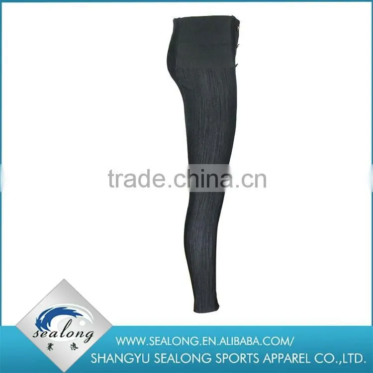 2016 New arrival shaoxing wholesale Hot Sell body wearing Knitting Woman Jeans Leggings for Ladies