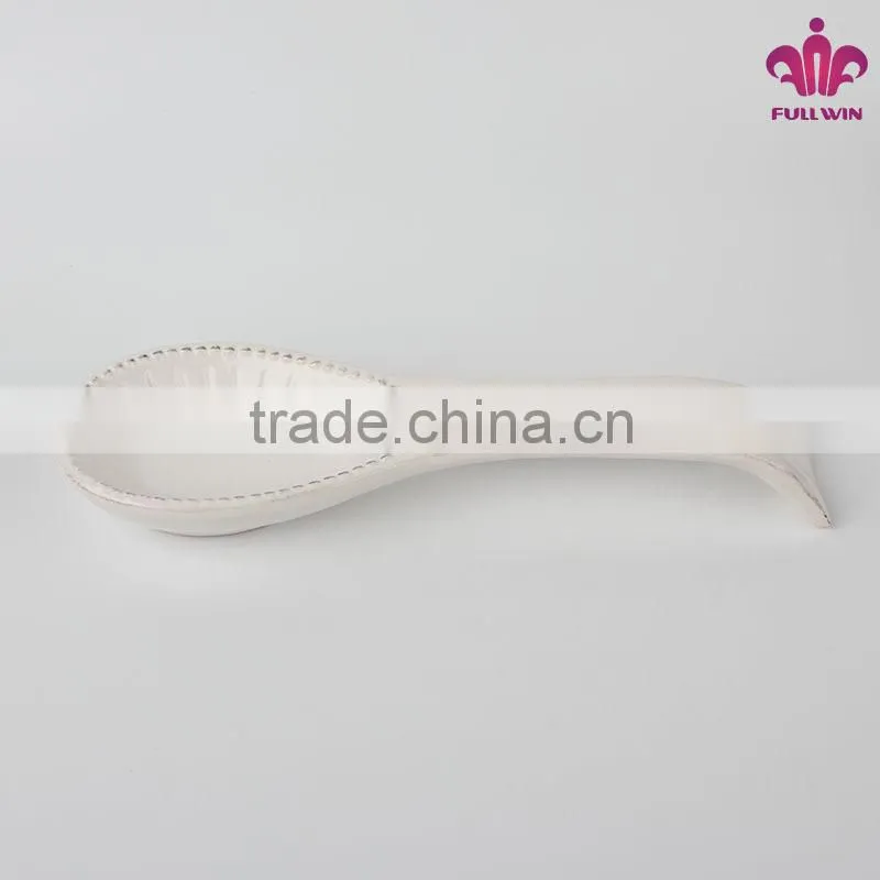 New Ceramic Dinner serving Retangle Platter White/Cream/Green color