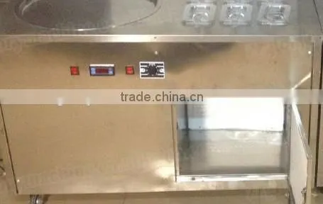 2015 hot sale flat single pan with 6 topping pans stir fry ice cream machine