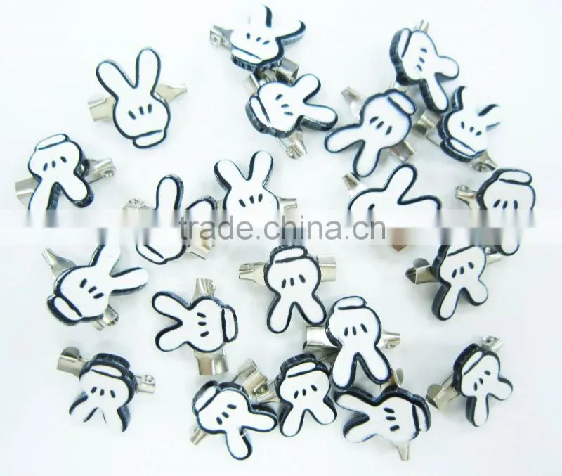 White And Black Scissor Rhodium Safety Clothing Custom Metal Badge Pin