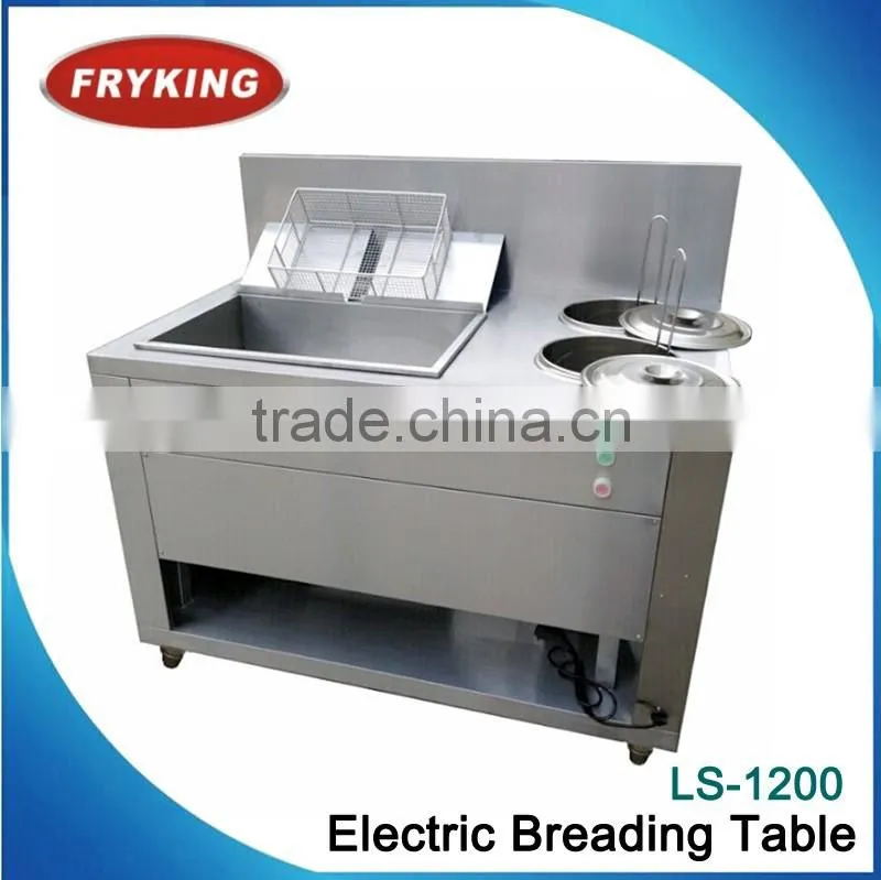 food grade stainless steel commercial electric breading wrapping powder table