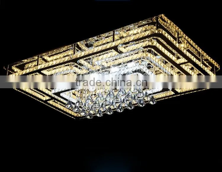Top Quality K9 Crystal Ceiling Light 128W Amber Luxury Crystal Lamp