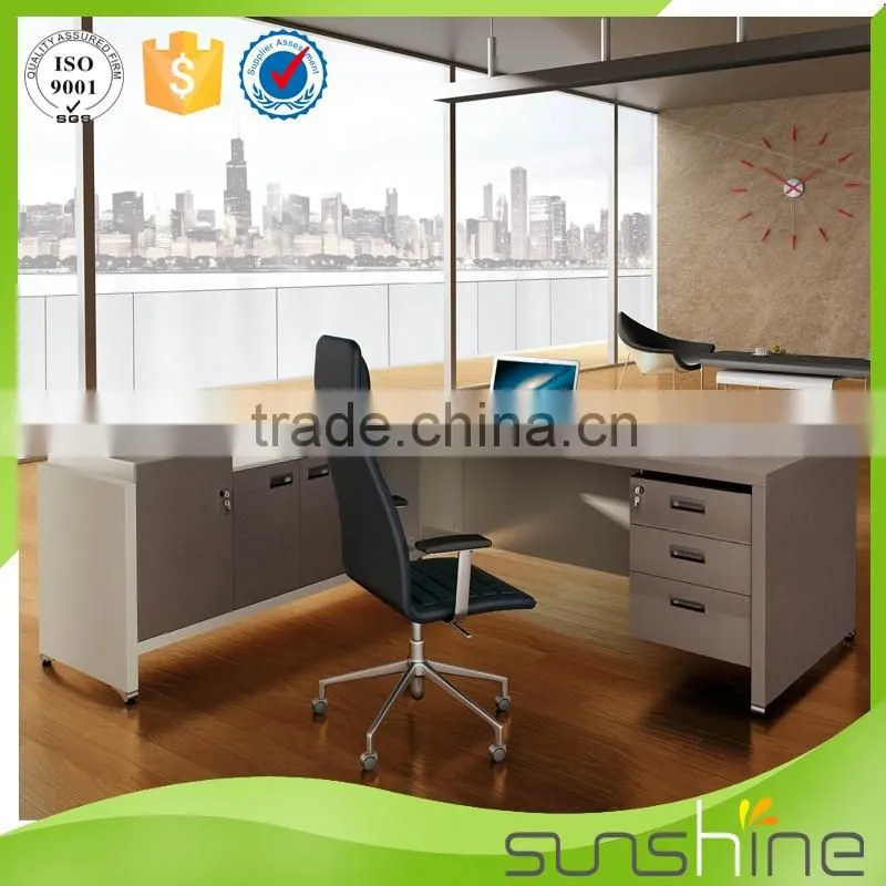 Sunshine Office Furniture Division Head Office Use Quick Assembly Wooden Work Table Middle Executive Desk With Drawers
