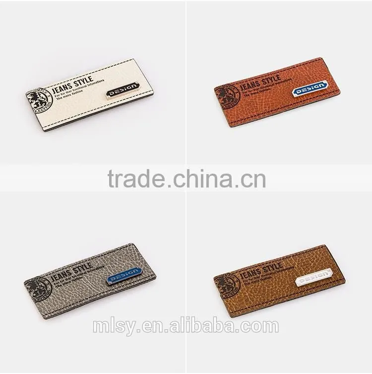 Clothing ban label leather patch for dress high quality cuatom