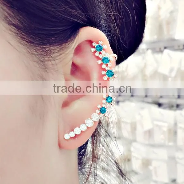 mix colors 26K plated gold wrap clip ear cuff earrings