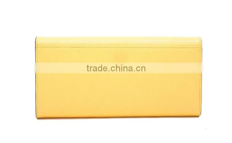 OEM design smart saffiano wallet with metal chain