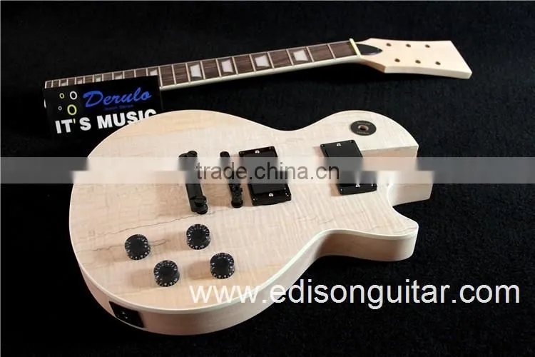 China Guitar Factory Mahogany Body Flamed Maple Top DIY Electric Guitar Kits MX-021