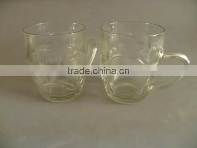 transparent glass cup with decal paper