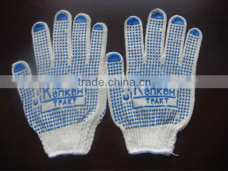 knitted seamless pvc hand gloves