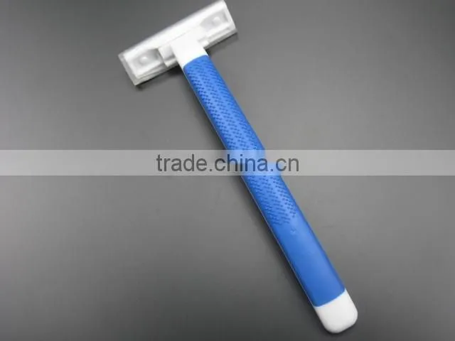 portable travel blue plastic razor