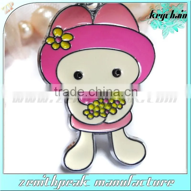 Good quality hard enamel cat keychain custom metal